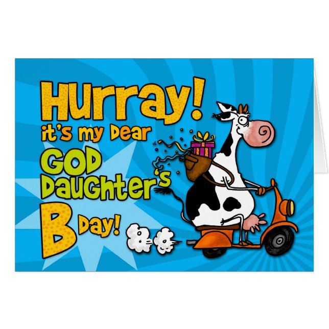 bd-sparkcykelko - goddaughter hälsningskort (Framsidan Horizontal)