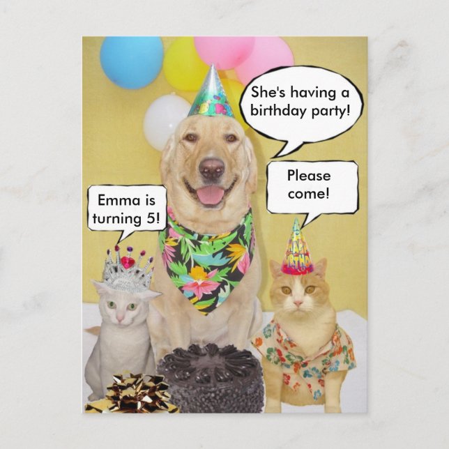 BD-vykortsinbjudan för barn Inbjudan Vykort (Framsida)