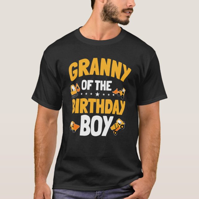 Bda: Greanny of the Birthday Boy Construction Work T Shirt (Framsida)