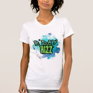 B'Day (Birthday) Rizz Green and Monochromatic Blue T Shirt