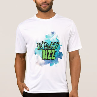 B'Day (Birthday) Rizz Green and Monochromatic Blue T Shirt