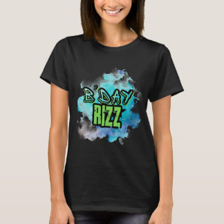 B'Day (Birthday) Rizz Green and Monochromatic Blue T Shirt