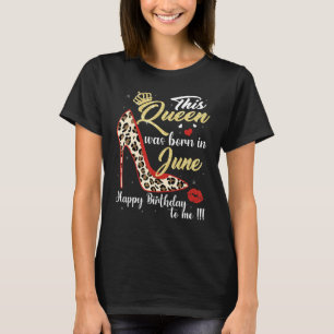 Bday Girl Leopard High Heel Den här drottningen fö T Shirt