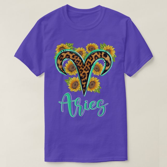 Bday Leopard Zodiac-tecken T Shirt (Design framsida)