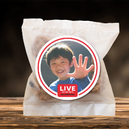 BDay Tube Photo Sticker Runt Klistermärke