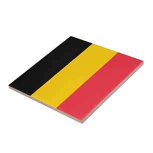 BE001 BELGIEN FLAGGA, Belgien. Kakelplatta