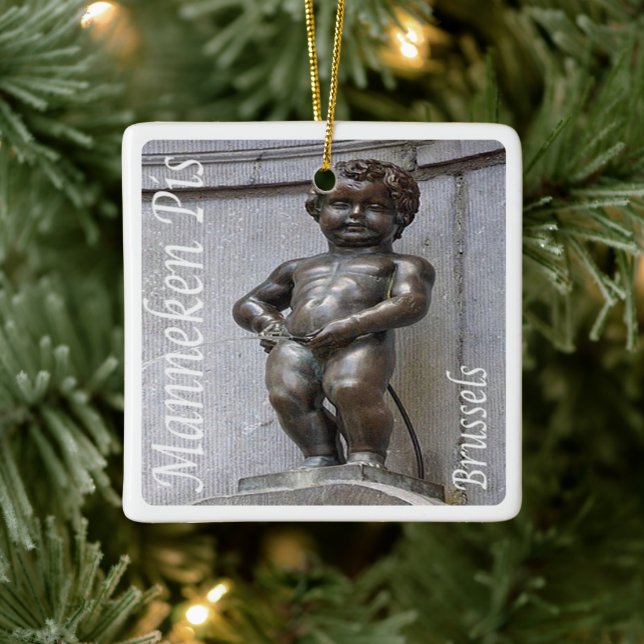 BE046 MANNEKEN PIS Bryssel Bruxelles Julgransprydnad Keramik (Träd)