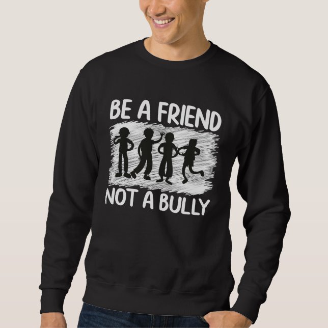 Be a friend not a bully Orange Lång Ärmad Tröja (Framsida)