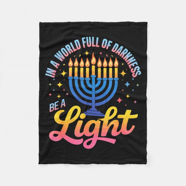 Be A Light Happy Hanukkah Menorah Jewish Gift  Fleecefilt (Framsidan)