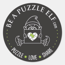 Be A Puzzle Elf – PUZZLE. LOVE. SHARE Sticker Runt Klistermärke
