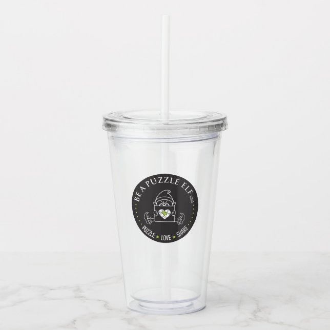 Be A Puzzle Elf — Water Bottle /Tumbler Take Away Mugg (Framsida)