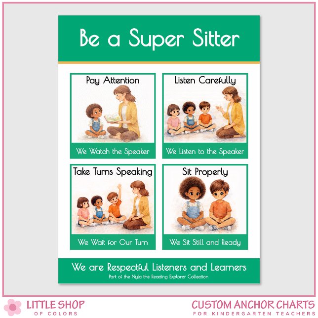 Be a Super Sitter Classroom Anchor Chart Poster (Skapare uppladdad)