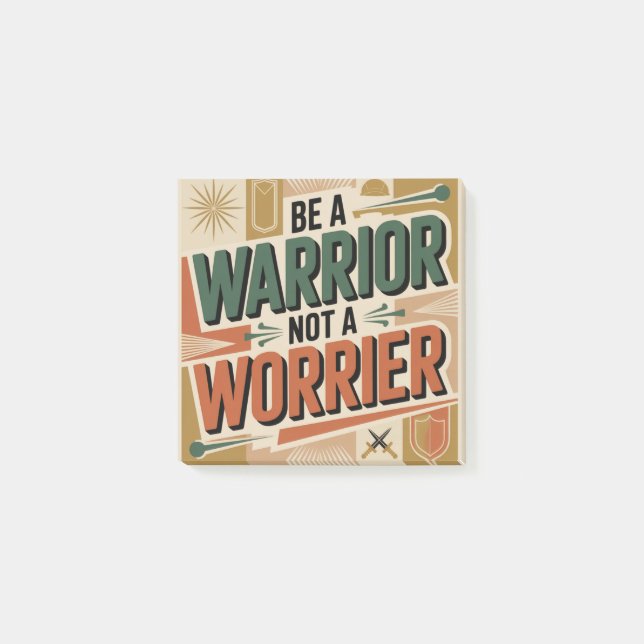 Be A Warrior, Not A Worrier Post-it Block (Framsida)