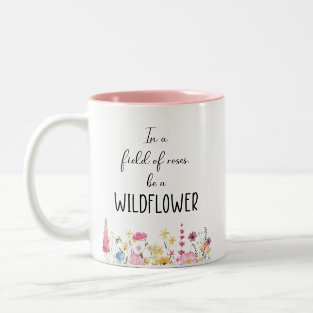 Be a Wildflower Coffee Mug Två-Tonad Mugg (Vänster)