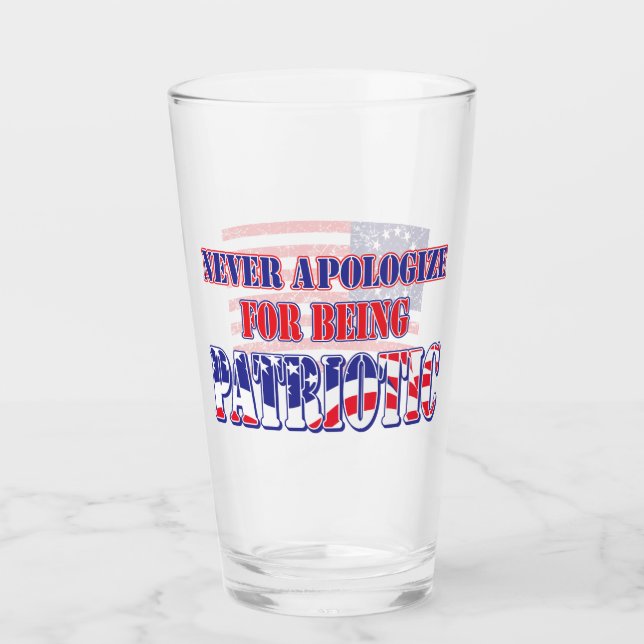 Be aldrig om ursäkt för att vara patriotisk glaskopp (Framsida)