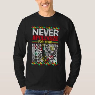 Be aldrig om ursäkt för Blackness, Gult Red Grönt T Shirt