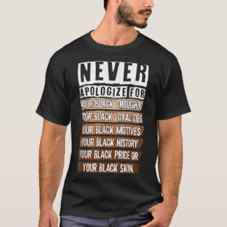 Be aldrig om ursäkt för den svarta historikmånaden t shirt