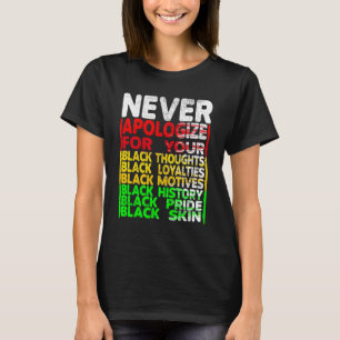 Be aldrig om ursäkt för den svarta historikmånaden t shirt