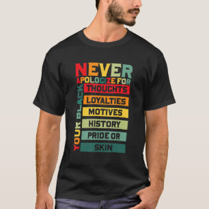 Be aldrig om ursäkt för den svarta historikmånaden t shirt