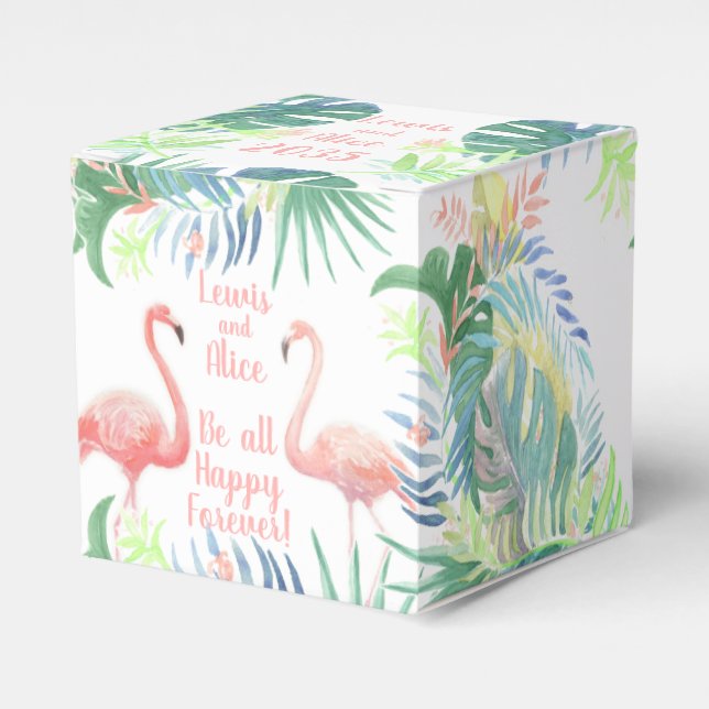 Be all Happy Forever! Fairy Tale Two Pink Flamingo Presentaskar (Framsidan Sidan)