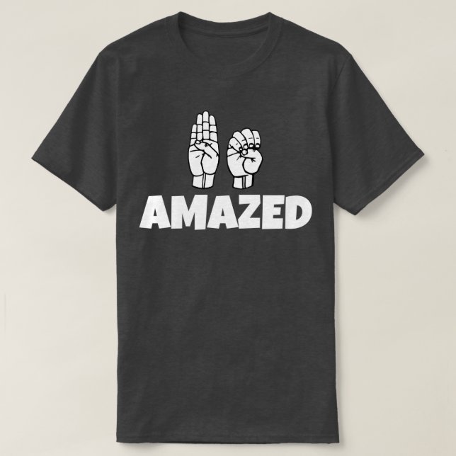 BE Amazonas text med svart och vitt teckenspråk T Shirt (Design framsida)