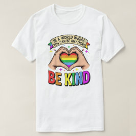Be Anything, Be Kind - Rainbow Heart Support T Shirt