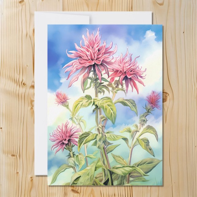 Be Balm Flowers på sommarens vattenfärg Julkort (Skapare uppladdad)