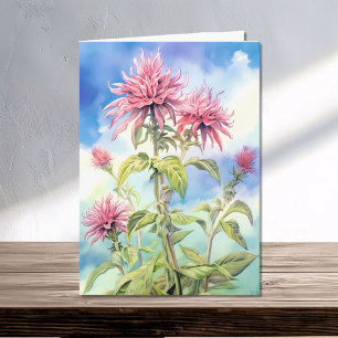 Be Balm Flowers på sommarens vattenfärg Kort