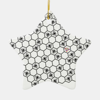 be bee different bees biene wabe imker honey julgransprydnad keramik