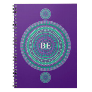 ’BE’ Blue/Grönt Anpassningsbar Mandala Mantra Anteckningsbok