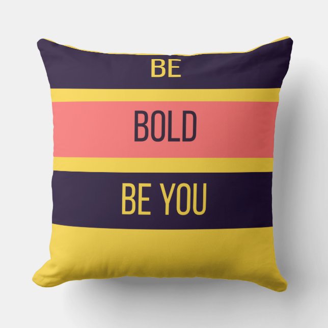 Be Bold — 90s Maximalist Throw Pillow | Retro Bdrm Kudde (Framsida)