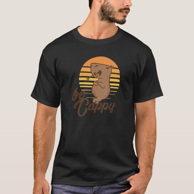Be Cappy Retro Capybara Animal Rodent för Capybara T Shirt (Framsida)