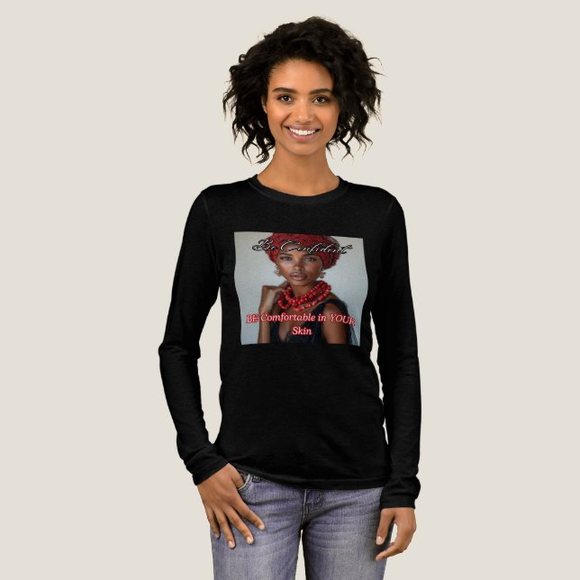 Be Confident Black Women's Tri-blend shirt  T (Hel framsida)