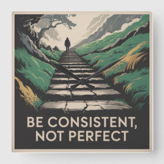 Be Consistent, Not Perfect Fyrkantig Klocka