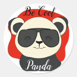 Be Coola Panda Sunglasses Redigera Namn Text Runt Klistermärke