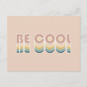 Be Coola Retro Rainbow Typography Vykort