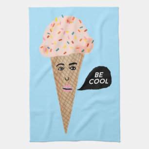 BE COOLA rosa pratar glasskon Kökshandduk