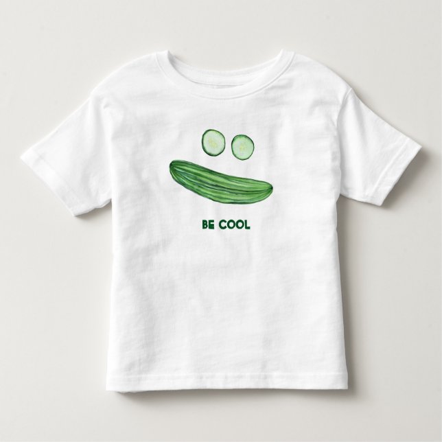 BE-COOLA som Cucumber Funny Watercolor Ansikte T Shirt (Framsida)