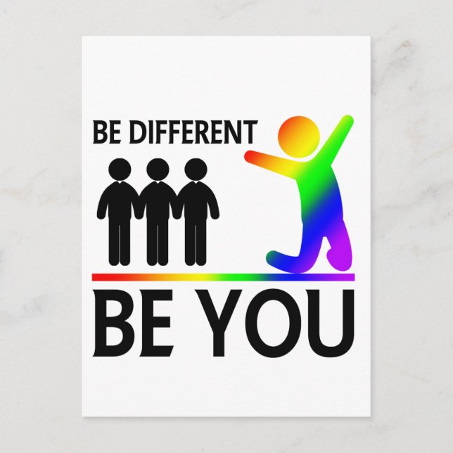 Be different - LGBTQ Pride Vykort (Framsida)