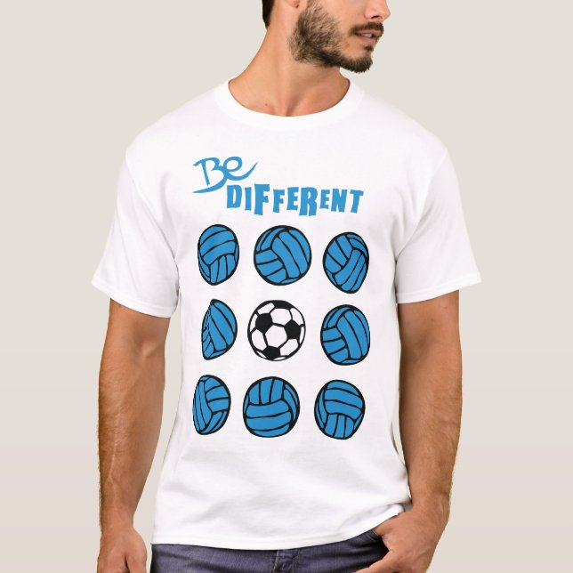be different volley foot soccer volleyball ballon t shirt (Framsida)