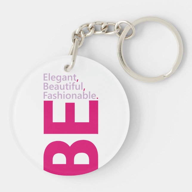 Be Elegant-akrylnyckelkedja (Baksidan)