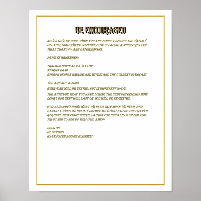 Be Encouraged - Poster (Framsidan)