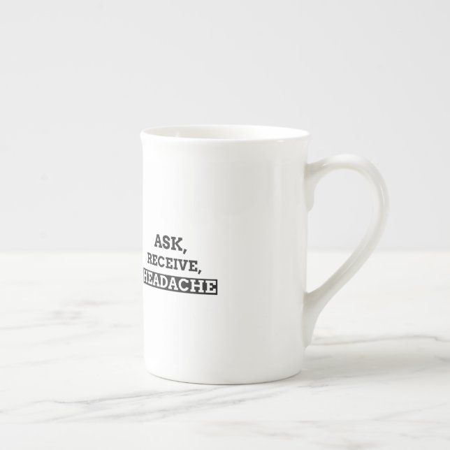 Be, Få, Huvudvärk Benporslin Mugg (Höger)