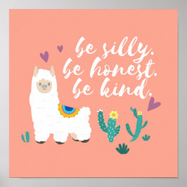 Be Fånig Llama Poster