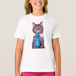 BE FANTASTISK!" Katt i blå titel, ditt meddelande T Shirt