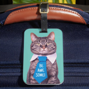 BE FANTASTISK!" Katt i blå titel, kalas, ditt medd Bagagebricka