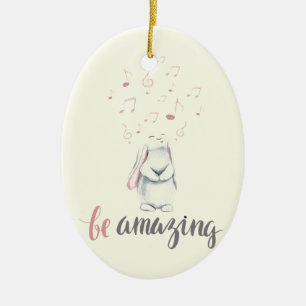 Be Fantastisk Music Bunny Julgransprydnad Keramik