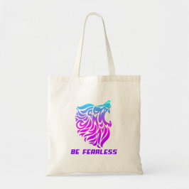 Be Fearless Neon Lion Motivational Gradient Design Tygkasse