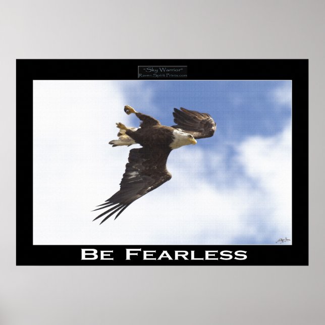 BE FEARLESS Örn Motivational Photo Poster (Framsidan)