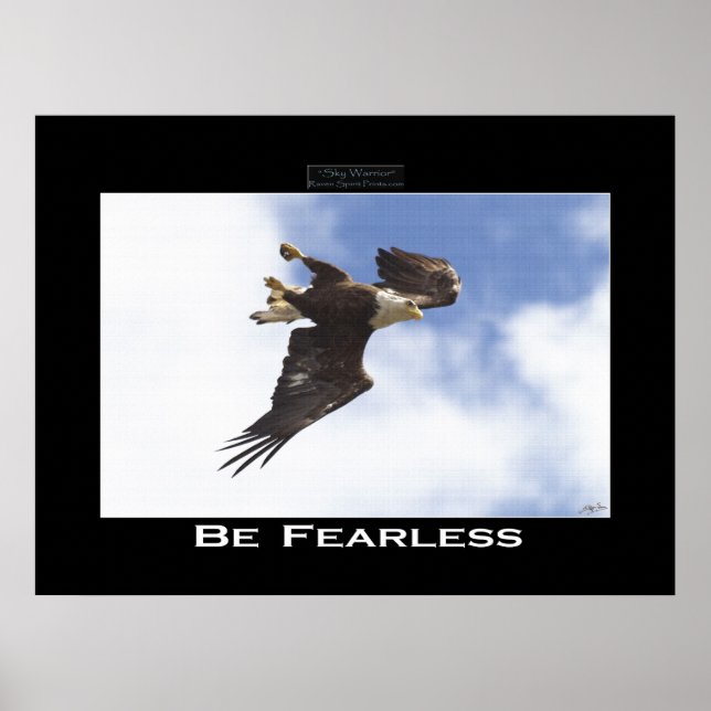 BE FEARLESS Örn Motivational Photo Poster (Framsidan)